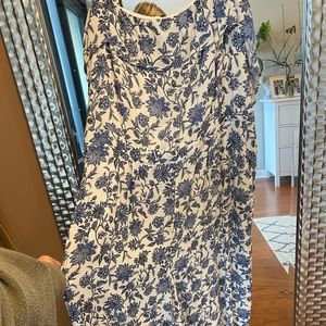LOFT blue and white paisley jumpsuit